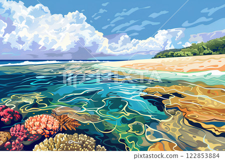 World Heritage Site: Australia's Great Barrier Reef, a paradise of beautiful ocean and coral 122853884