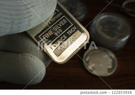 1 oz pure silver bar with serial number 1 oz pure silver bar with serial number 122853938