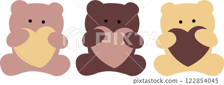 Three bears with hearts Three bears with hearts 122854045