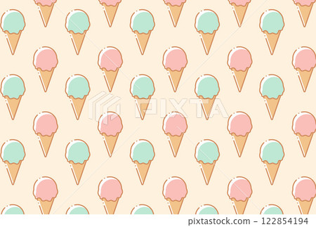 可愛又繽紛的冰淇淋無縫圖案 122854194