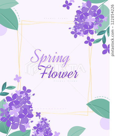 Spring flower frame template 122854226