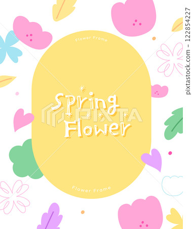 Spring flower frame template Spring flower frame template 122854227