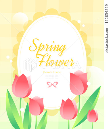 Spring flower frame template 122854229