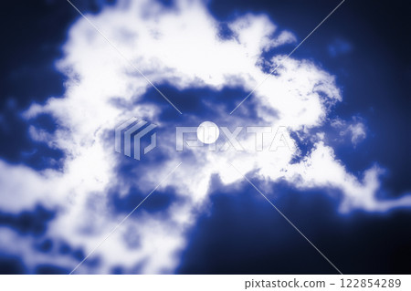 Full moon and cloud 122854289