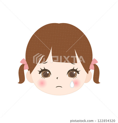 Crying girl face Crying girl face 122854320