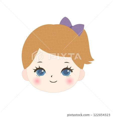 一個微笑的女孩的面孔 122854323