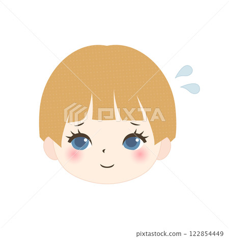 金髮小孩陷入困境的臉 122854449