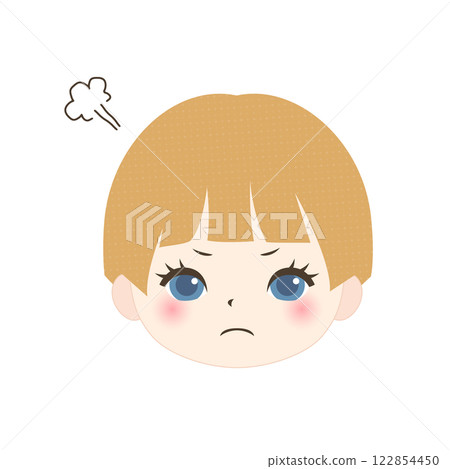 憤怒的金髮小孩臉 122854450