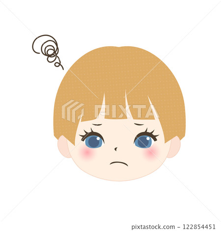 困惑的金髮小孩的臉 122854451