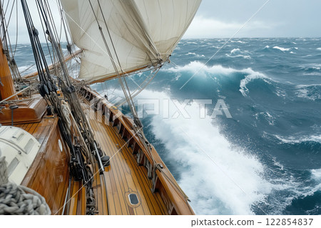 Yacht ship at sea. Yacht ship at sea. 122854837
