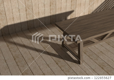 Wood background with natural sunlight. 3d rendering. Wood background with natural sunlight. 3d rendering. 122855627