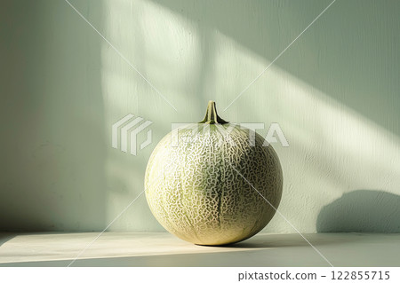 Simple still life of melons illuminated in natural light Simple still life of melons illuminated in natural light 122855715
