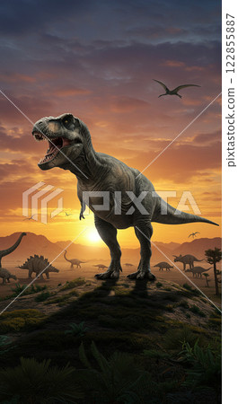 Very impressive! A realistic scene of Tyrannosaurus' life cycle 122855887