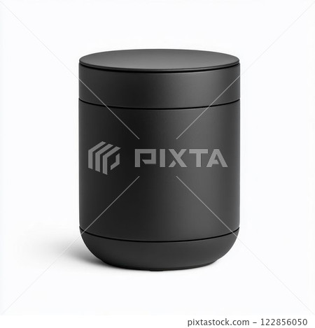 Black Matte Plastic Cylinder-Shaped Storage Container with Lid 122856050