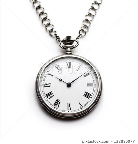 Vintage Pocket Watch Isolated on White 122856077
