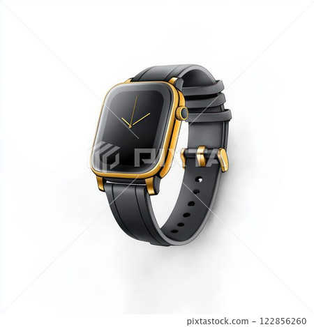 Luxury Smartwatch with Black and Gold Design 122856260