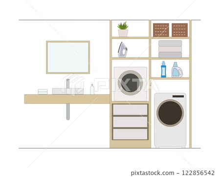 時尚洗衣房/盥洗室插圖 時尚洗衣房/盥洗室插圖 122856542
