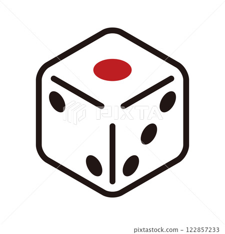 帶有數字 1 的簡單白色骰子等距圖示的向量插圖 122857233