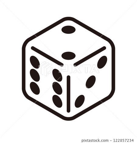 Vector illustration of a simple white dice isometric icon with a number 2 Vector illustration of a simple white dice isometric icon with a number 2 122857234