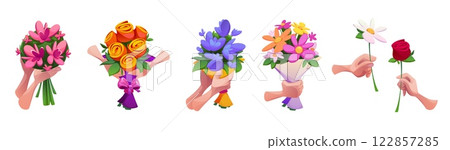 Hand hold bouquet set Hand hold bouquet set 122857285