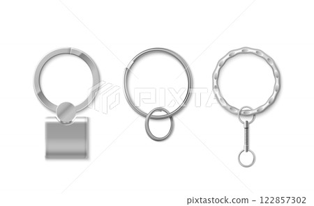Key chain ring set of metallic accessories 122857302