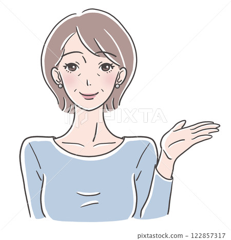 Middle-aged woman palm Middle-aged woman palm 122857317