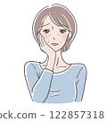 Middle-aged woman worries 122857318