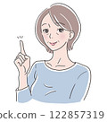Middle-aged woman index finger 122857319