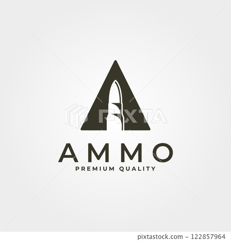 ammunition creative logo with letter A vector symbol illustration design ammunition creative logo with letter A vector symbol illustration design 122857964