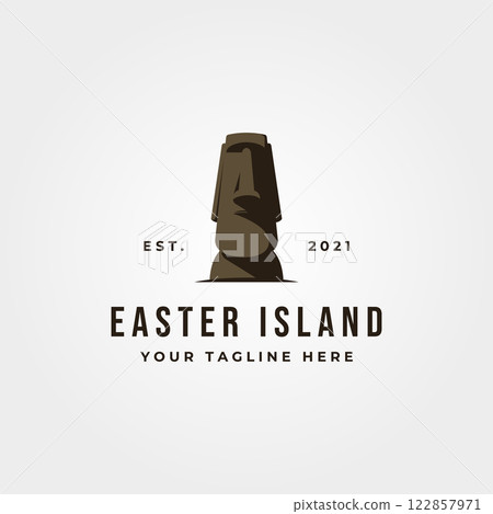 moai statue icon logo vector object illustration design, easter island landmark logo design moai statue icon logo vector object illustration design, easter island landmark logo design 122857971