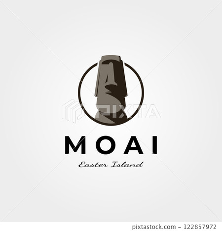 moai easter island logo vector vintage symbol illustration design moai easter island logo vector vintage symbol illustration design 122857972
