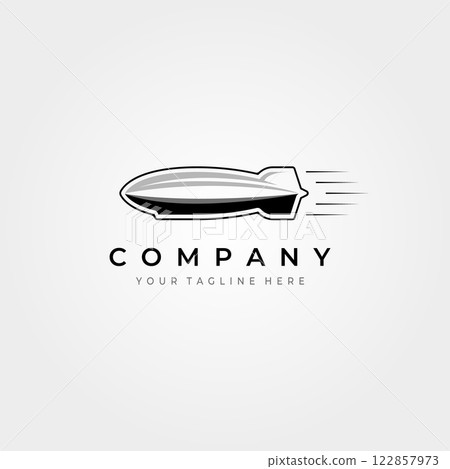 zeppelin airship icon logo vector vintage illustration design 122857973