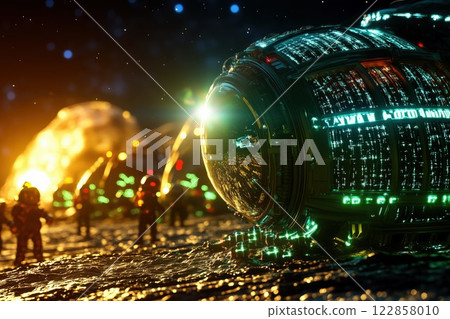 An image of a self-sufficient Mars colony 122858010