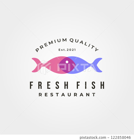 fresh fish restaurant logo vector symbol illustration design 122858046
