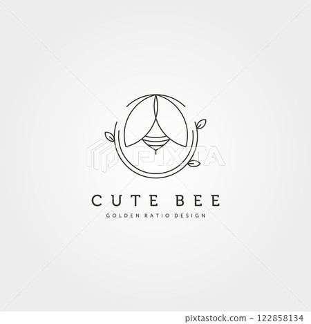 nature cute bee creative logo vector symbol illustration design 122858134