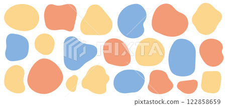 Shapes Abstract shapes Circles Colorful Yellow Orange Blue Set 122858659