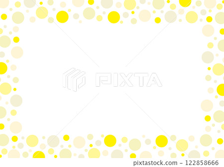 Yellow polka dot natural color frame simple 122858666