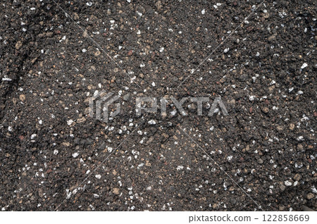 Full frame shot of good potting soil mix for planting cactus and succulents. Soil for cactus plants needs to be porous and free draining so it doesn't hold on to moisture. 122858669