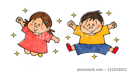 Jumping boys and girls (sparkling) 122858832