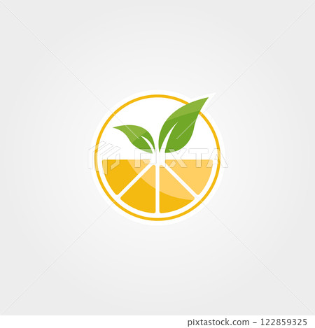 abstract orange juice logo vector design, nature fresh drink symbol illustration design 122859325