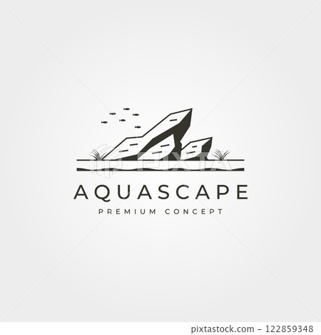 vector of aquascape aquarium logo vintage symbol illustration design vector of aquascape aquarium logo vintage symbol illustration design 122859348