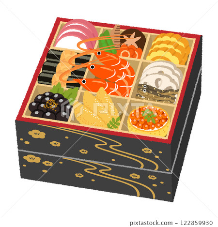 新年菜餚的插圖 新年菜餚的插圖 122859930