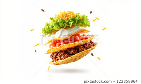 Deconstructed Taco with Floating Layers Deconstructed Taco with Floating Layers 122859964