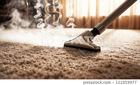 Steam Cleaning Carpet with Professional Vacuum - Stock Illustration ...