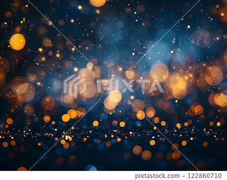 Glowing shiny bright defocused glittering illuminated luxury Christmas abstract background decoration celebration, winter snow patter Christmas lights elegance effect ornament festive season holiday 122860710