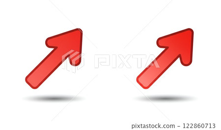 A straight red arrow icon that attracts attention (for blogs and SNS) 122860713