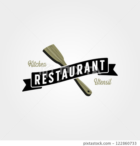 vintage restaurant and spatula logo vector symbol illustration design 122860733