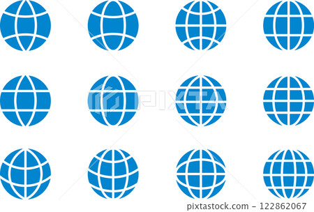 地球、地球儀、全球網路圖示標記黑色 3 122862067