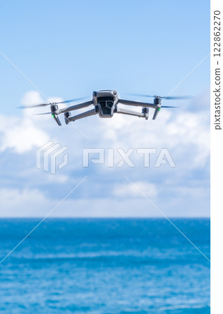 Drone flying on the shore 122862270