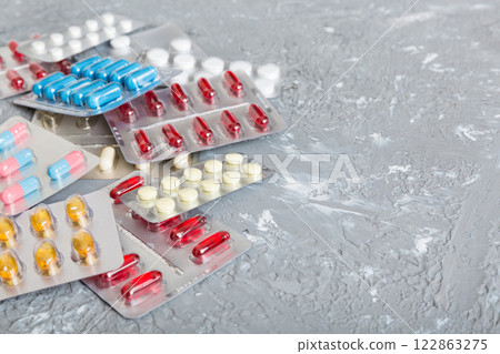 too many different pill of various blisters with different pills Medicines storage at home concept Medication storing. A pile of medicine in blister packs. Pharmaceutical blister packs too many different pill of various blisters with different pills Medicines storage at home concept Medication storing. A pile of medicine in blister packs. Pharmaceutical blister packs 122863275